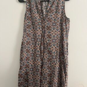 LOFT Geometric Patterned Mini Dress - Multicolor